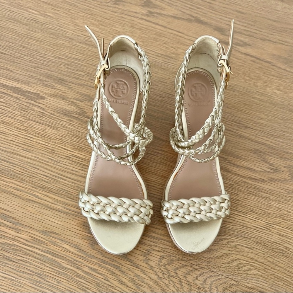Tory Burch Gold Braided Sandals